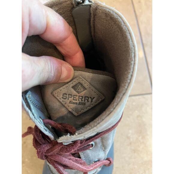 Sperry Duck Boots Rain Women 7M Leather Quarter Zip Rubber Outdoor Winter Snow - Picture 7 of 9